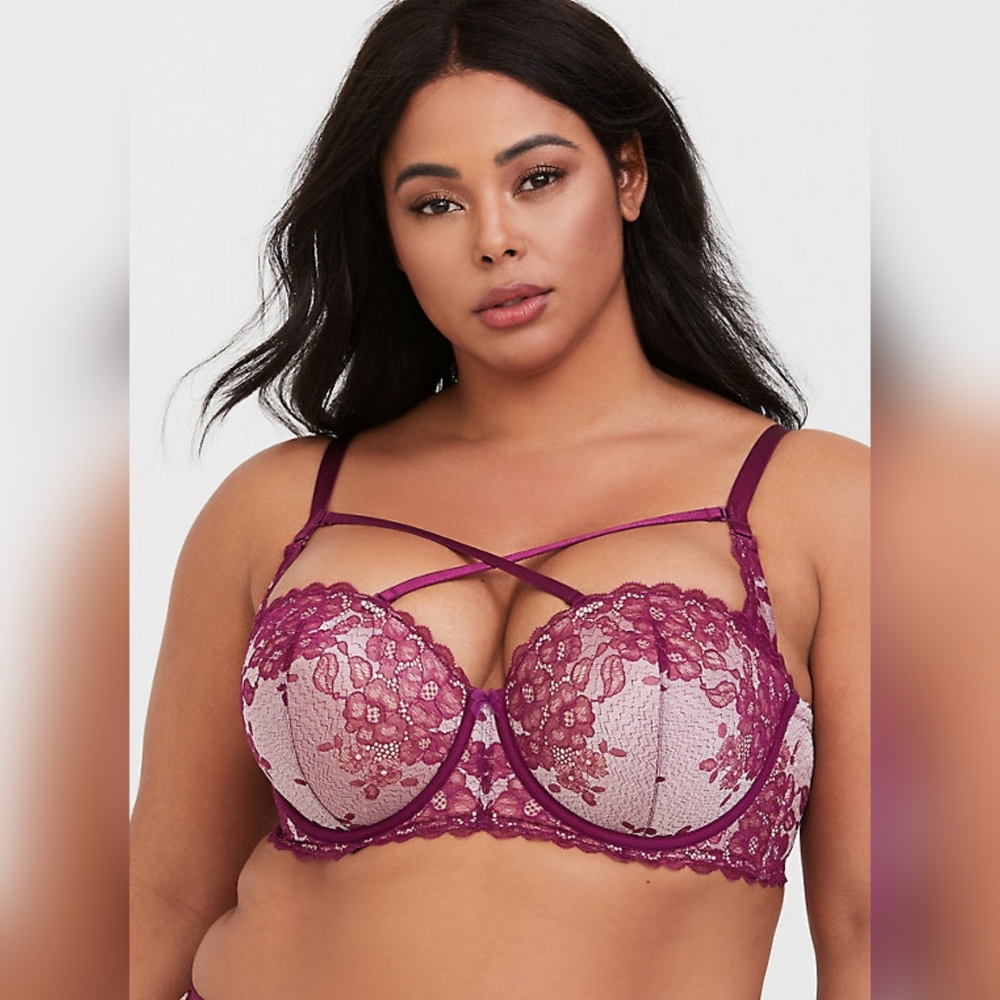 Torrid Berry Purple Removable Straps Push Up Bra